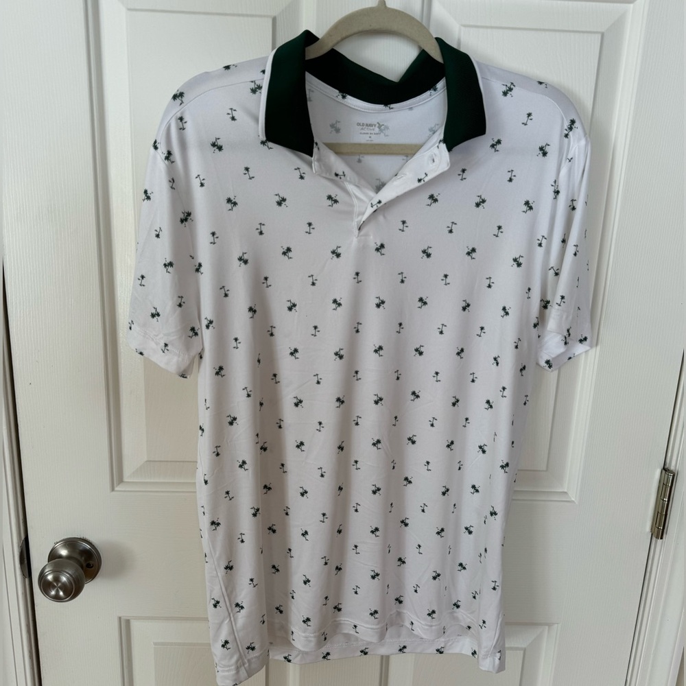 OLD NAVY Active Cloud Soft Palm Tree Polo Shirt, Medium